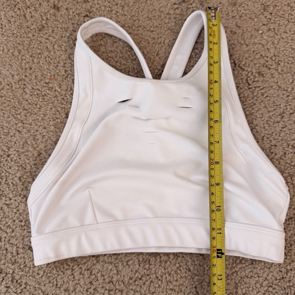 ALO Yoga Ripped Warrior White Sports Bra - S - Picture 7 of 7
